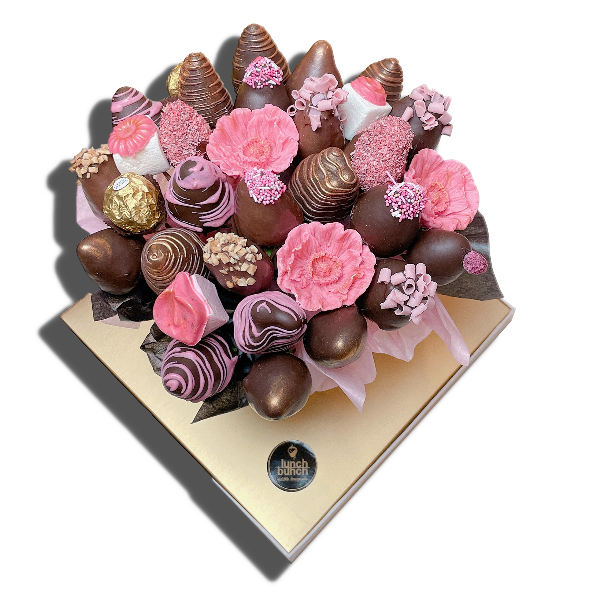 Chocolate flowers , chocolate covered strawberries gift
