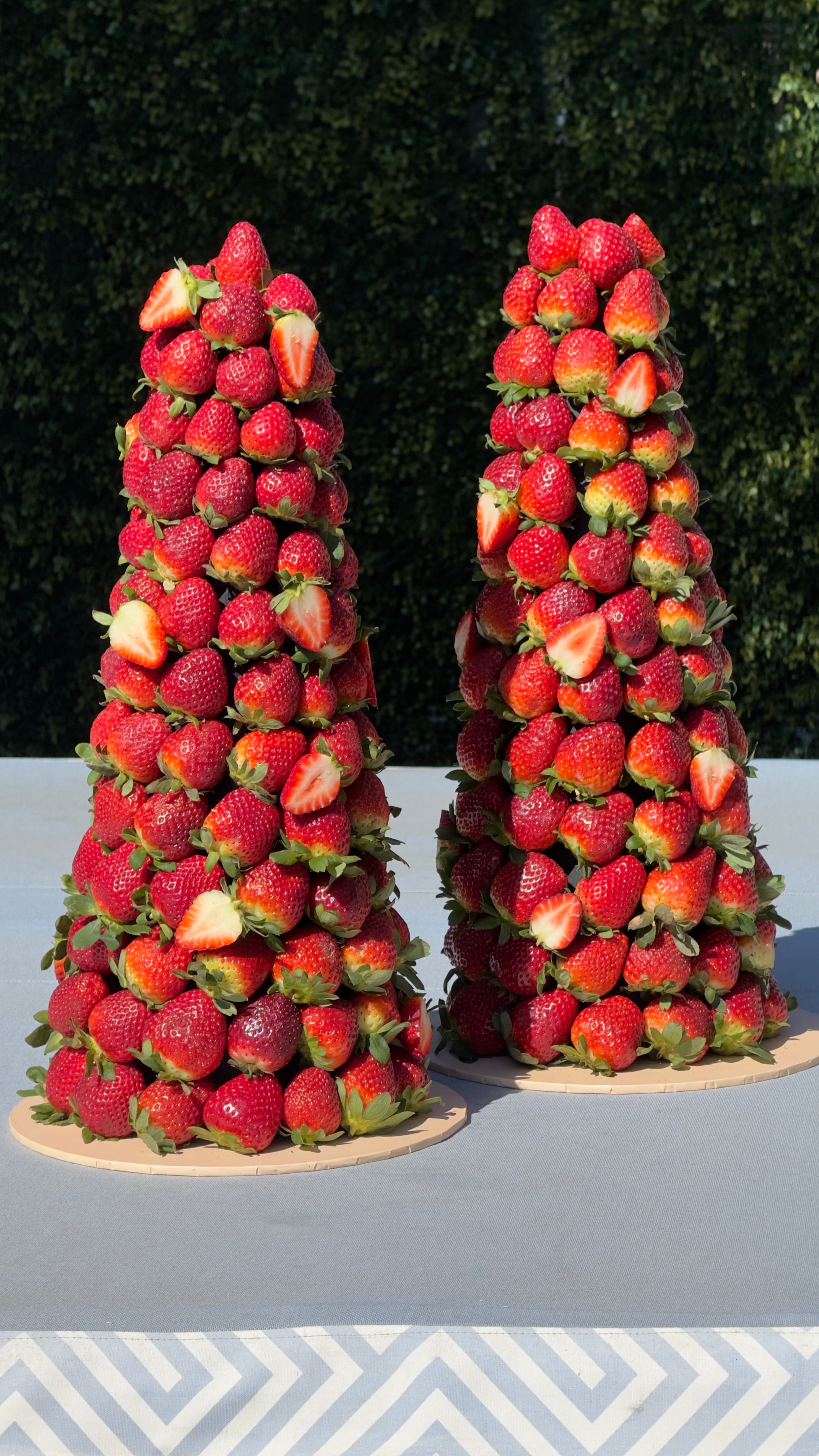 Elegant strawberry tower for birthdays, anniversaries, and celebrations