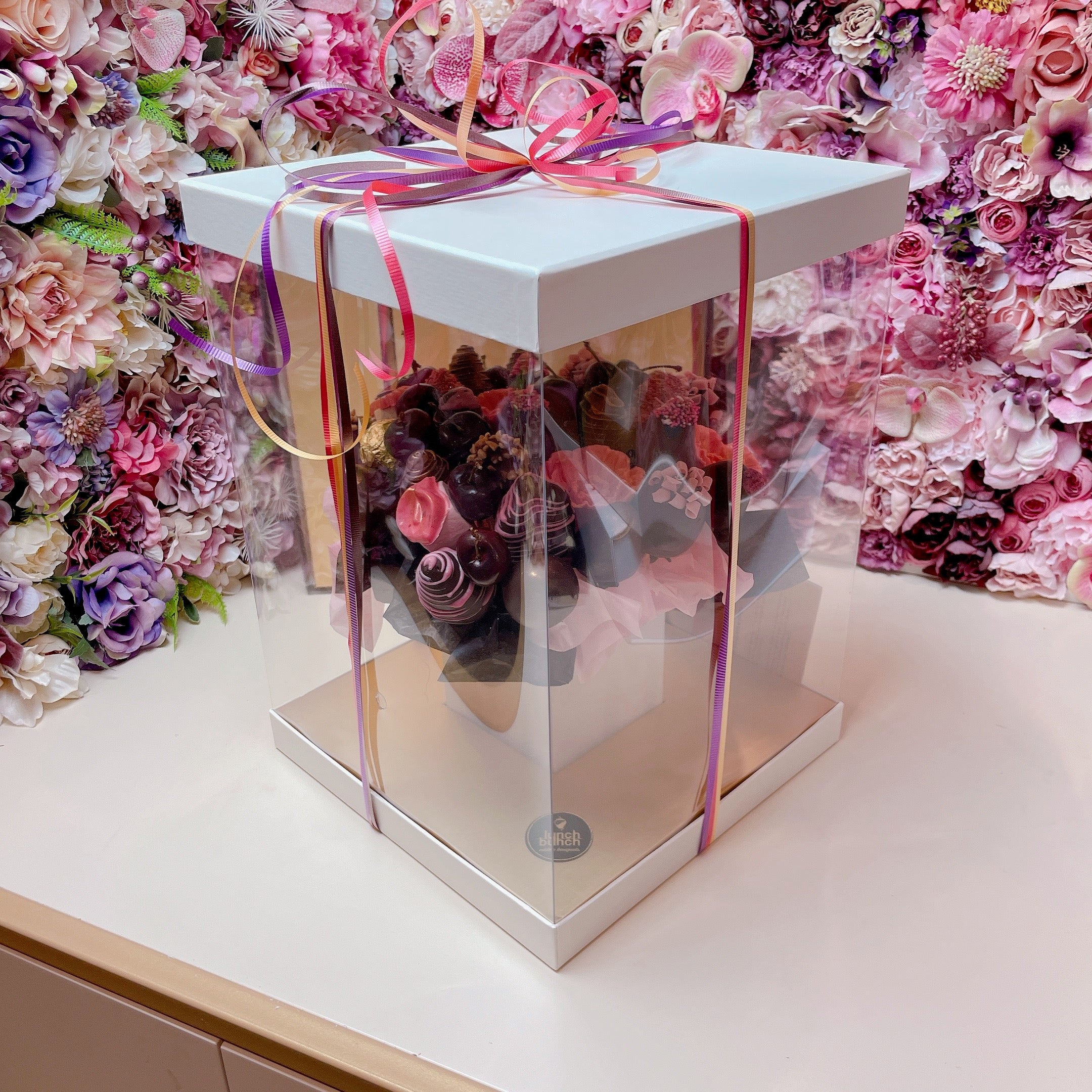 Transparent gift box with sweets