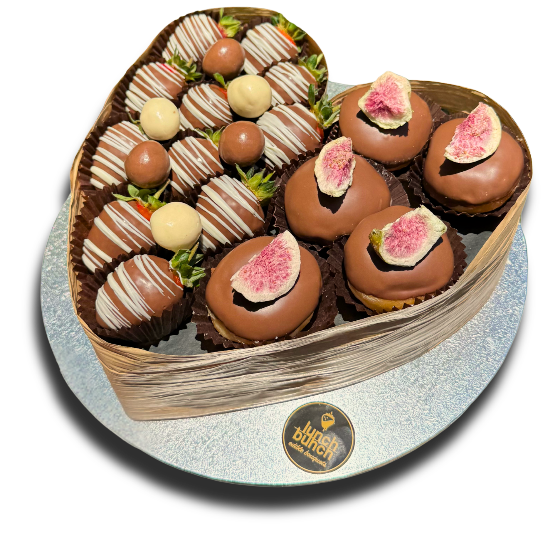 Valentine’s Day Chocolate Heart Gift for Him, Chocolate dipped Strawberries & Donuts Melbourne and adelaide delivery
