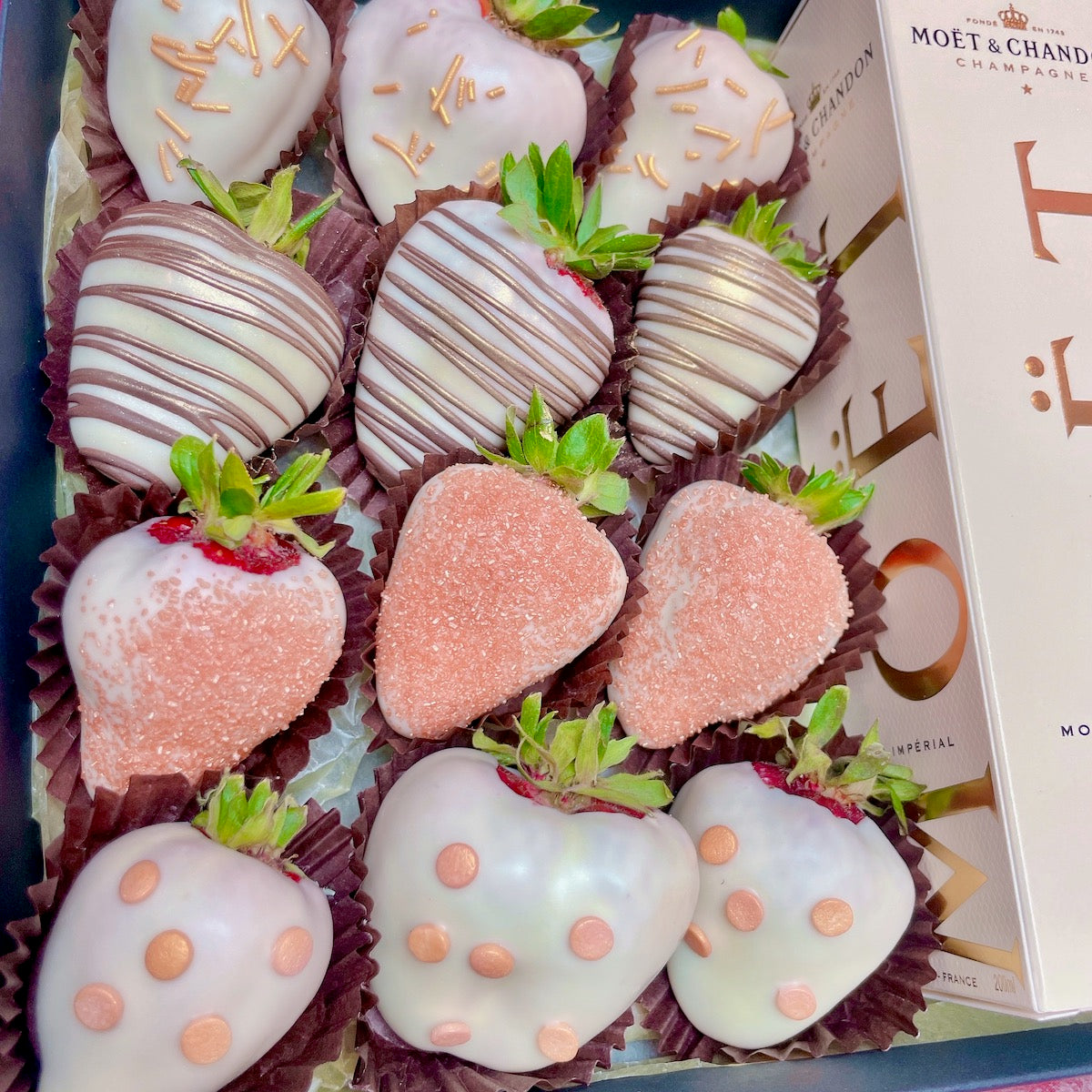 white chocolate covered strawberries box