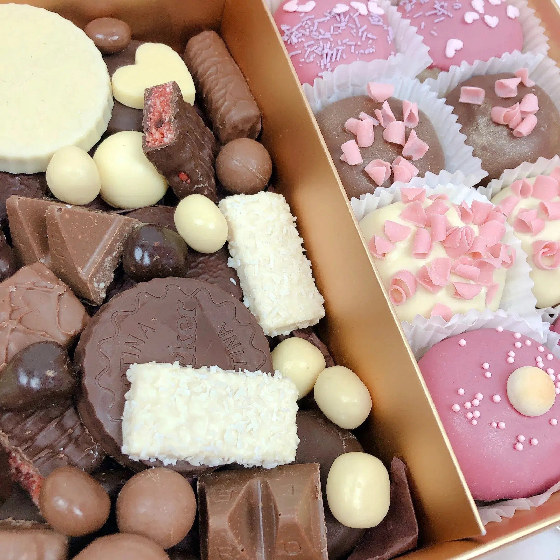 donut gift hamper with chocolate assortments, dessert box adelaide Delivery