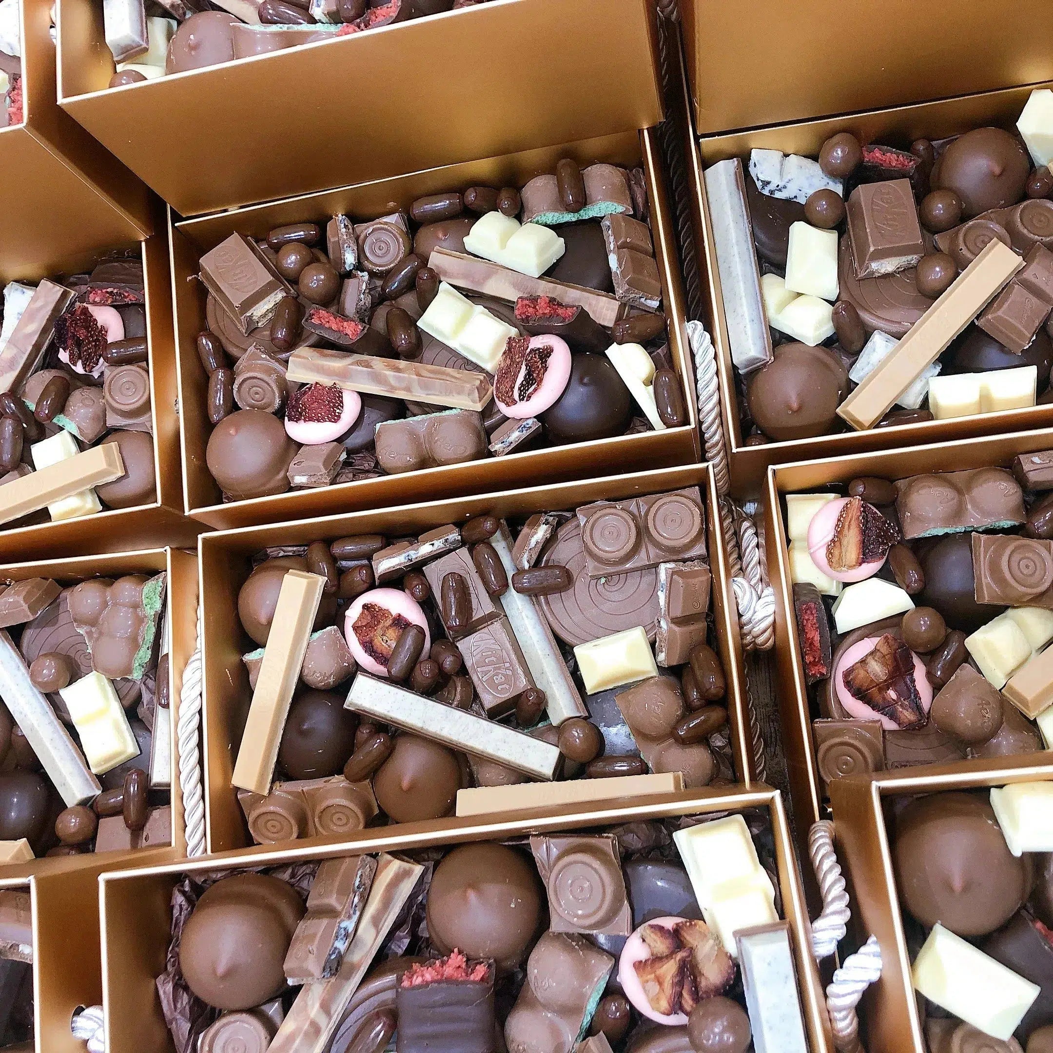 Chocolate dessert box with boxed chocolate and strawberries covered in chocolate same day delivery birthday gift