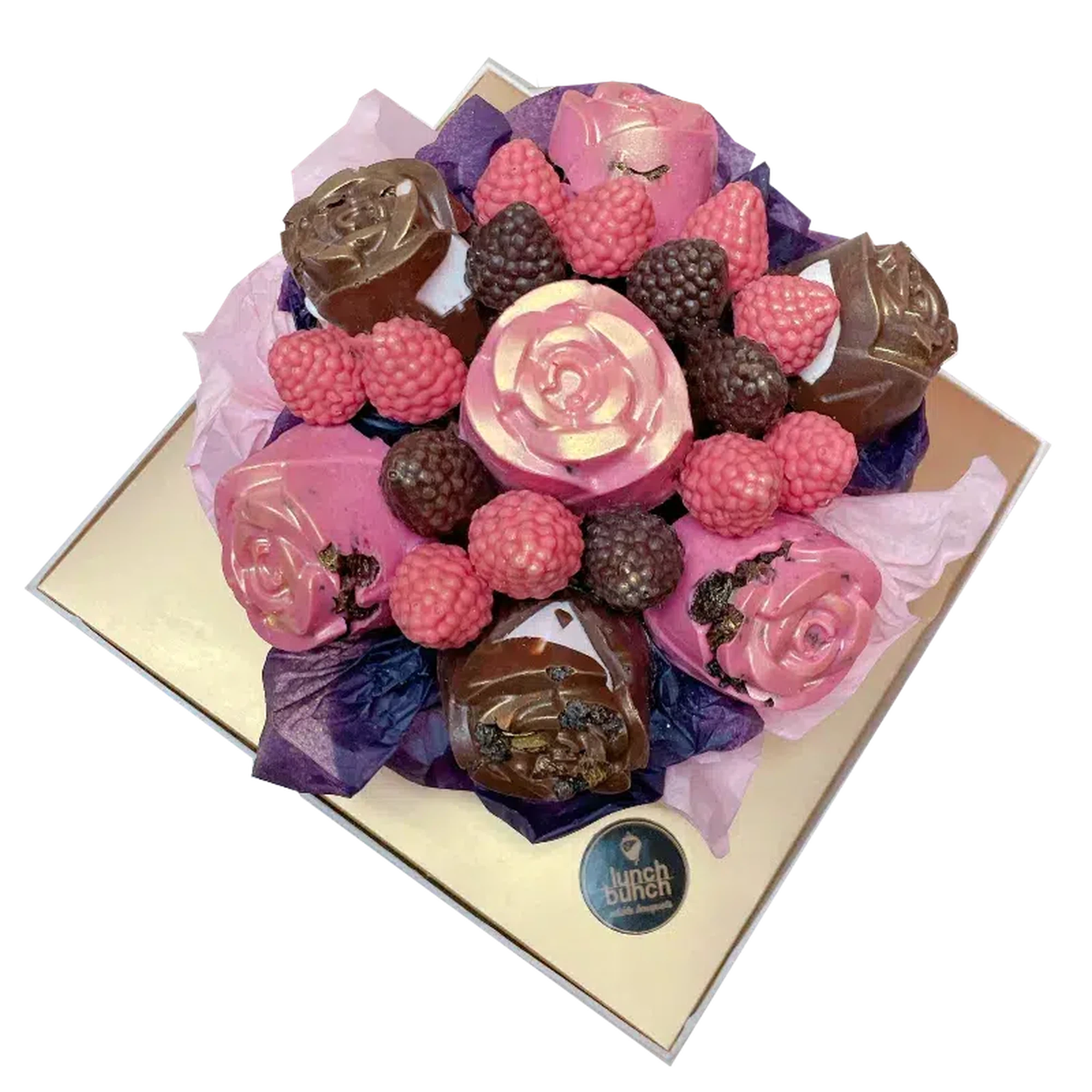 Chocolate Roses Bouquet, 3D Chocolate flowers bouquet, chocolate raspberry