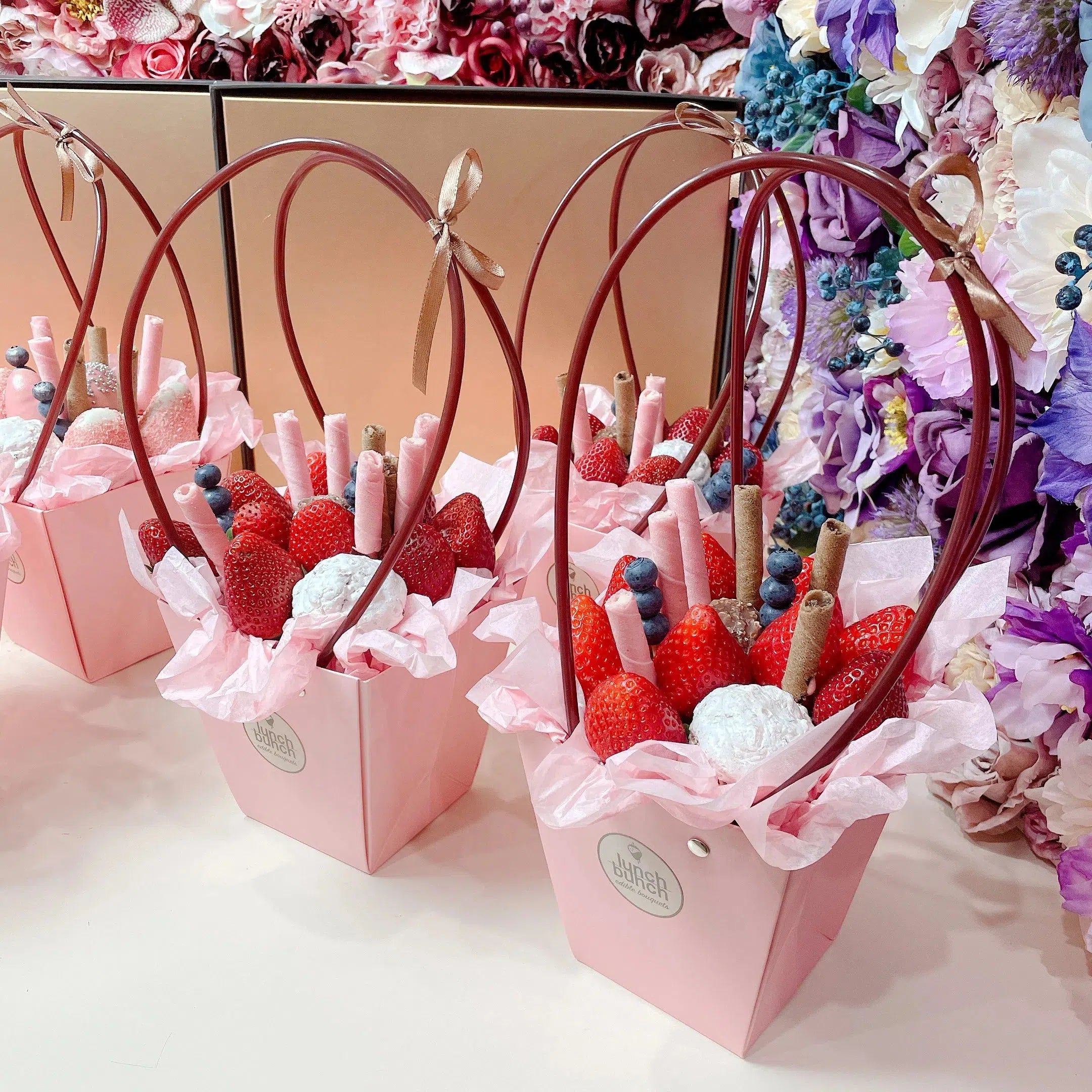 Mini Chocolate Strawberries Bouquet-Chocolate Strawberry Bouquets-Lunch Bunch