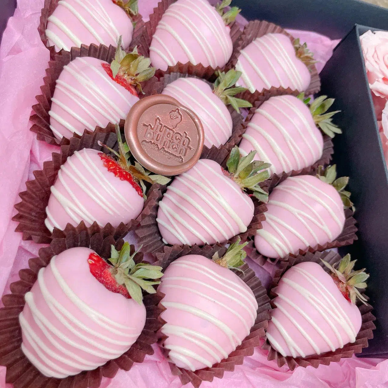 Pink Chocolate Strawberries Preserved Roses Hamper, gifts for her, gift for lady, gift for mum, dessert box delivery