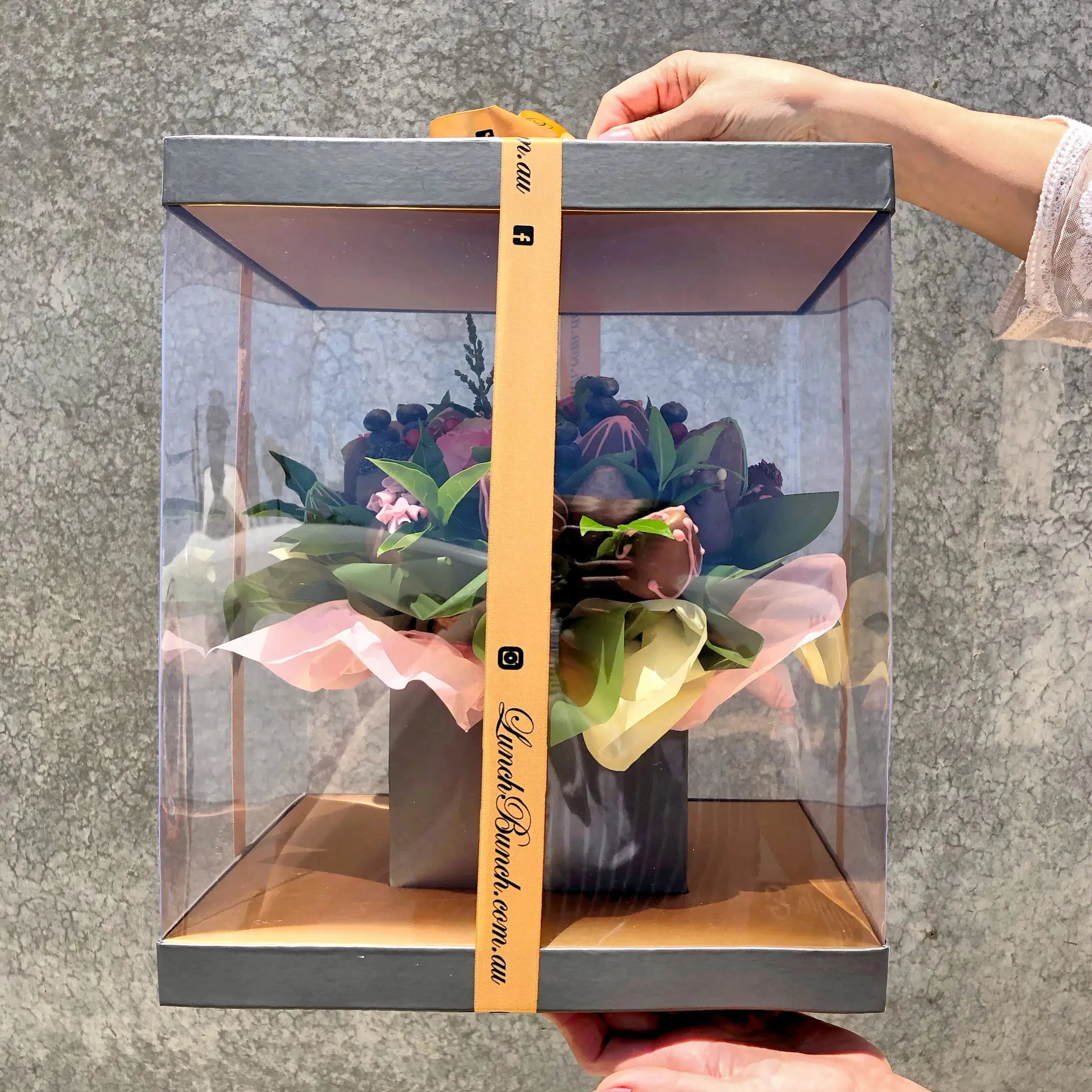 Chocolate covered strawberries and walnuts in a birthday gift present personalised next day delivery chocolate shop