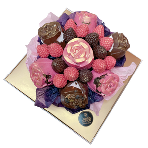 Chocolate Roses Bouquet, 3D Chocolate flowers bouquet, chocolate raspberry 