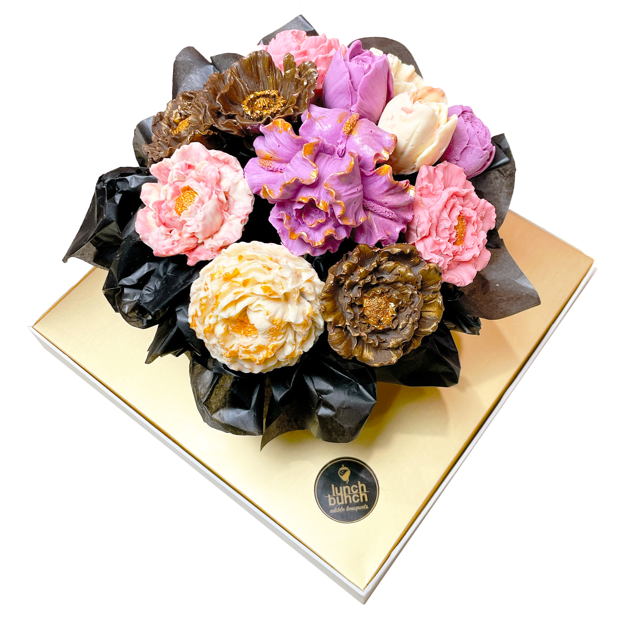 Chocolate flowers book a Rockyroad dessert gift box same day delivery gift