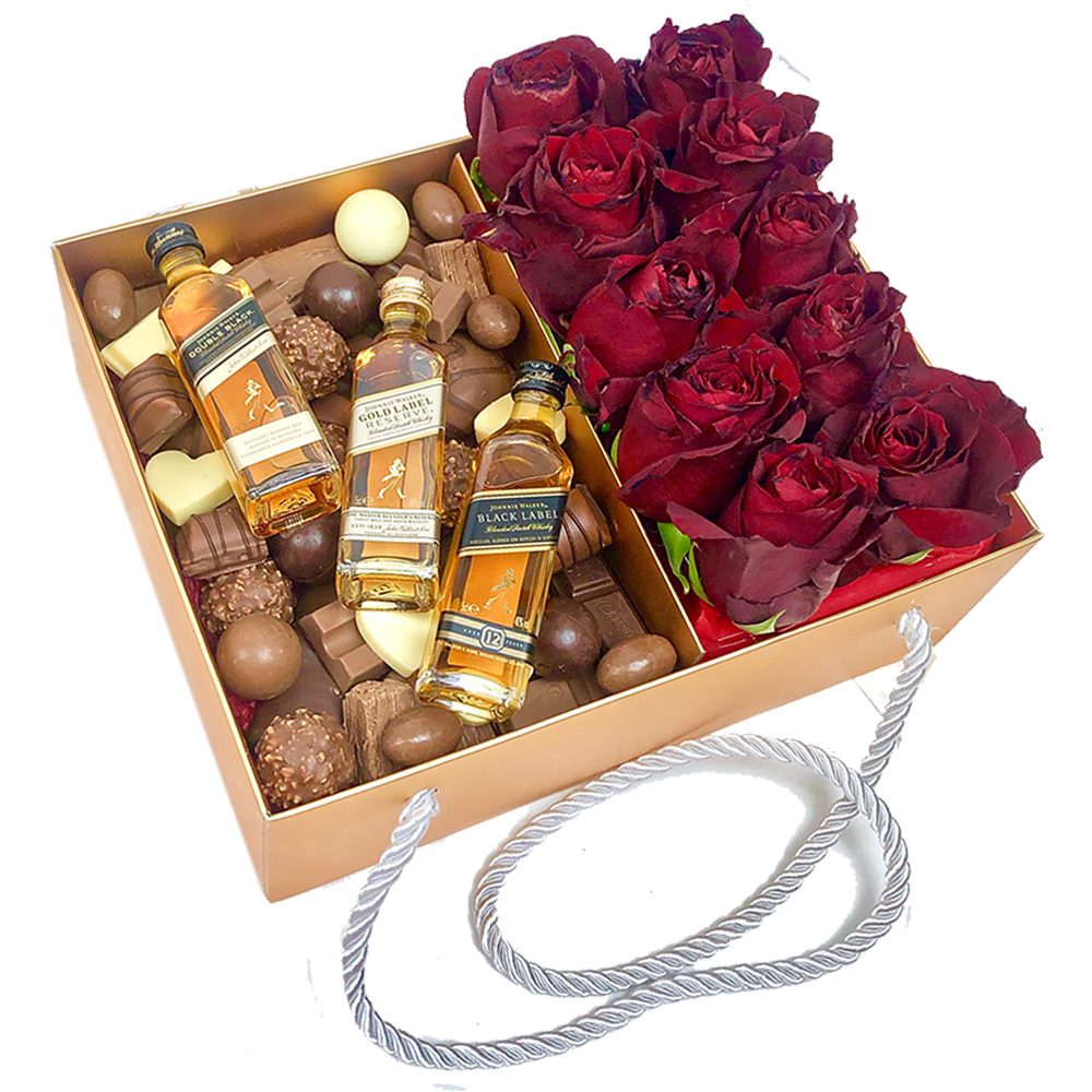 Chocolate Assortment & Roses Gift Hamper chocolate delivery Adelaide chocolate gift hamper same day delivery