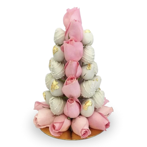 Chocolate Strawberry Tower with Roses