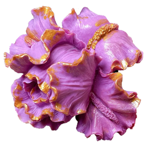 3D Purple Chocolate Flower Orchid is a handcrafted art piece. This flower is made of tinted White Chocolate and filled with marshmallows and dried fruits/berries.