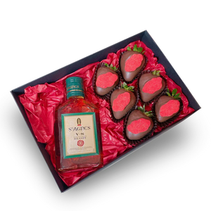 Brandy Gift Box, Sweet gift for him, Gift for a man same-day delivery Adelaide wide, Dessert Box and Brandy, Chocolate covered Strawberry box delivery, Chocolate Strawberries ST Agnes Brandy Box