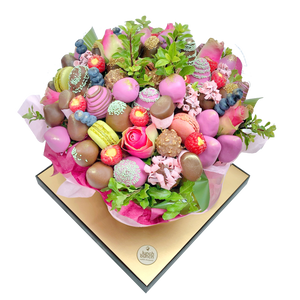 Allure Macarons Chocolate Strawberry Edible Bouquet Large