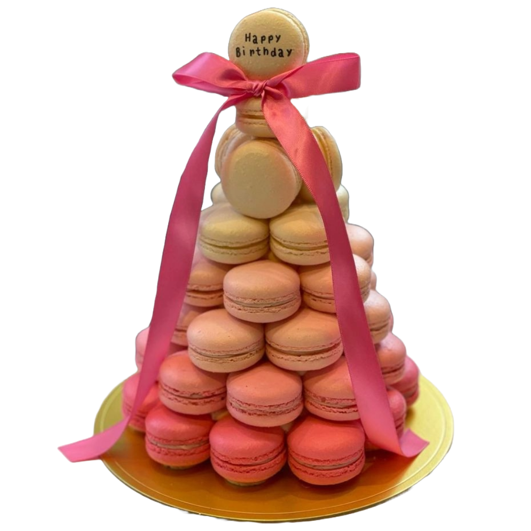 Coloured Macarons Cone Melbourne & Adelaide Delivery. Birthday Macaron Tower 