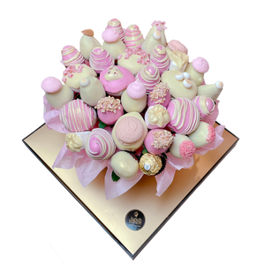 Pink Clouds Chocolate Strawberry & Donut Bouquet Large