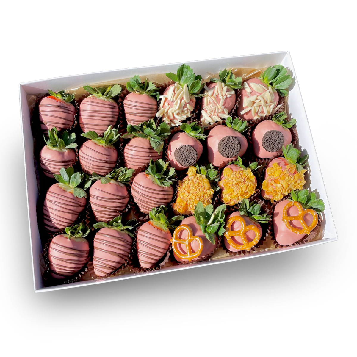 two dozens chocolate covered strawberries box to share, online delivery