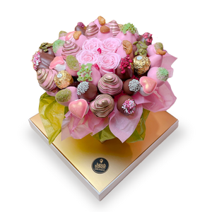 Preserved Roses & Chocolate Strawberry Bouquet Large