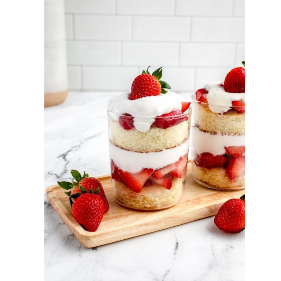 Strawberries & Cream Dessert Cake Cups
