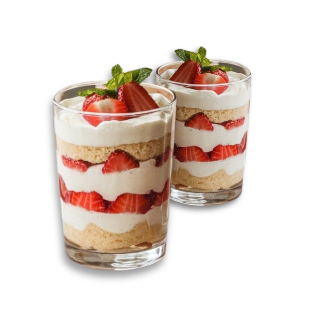 Strawberries & Cream Dessert Cake Cups