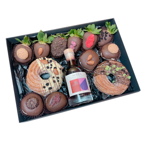 BAROSSA SHIRAZ GIN Donuts Zeppoles and Chocolate Strawberries Dessert Box