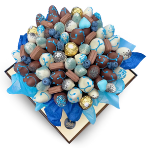 chocolate strawberry hamper, gift for him, baby boy present, edible bouquet arrangement