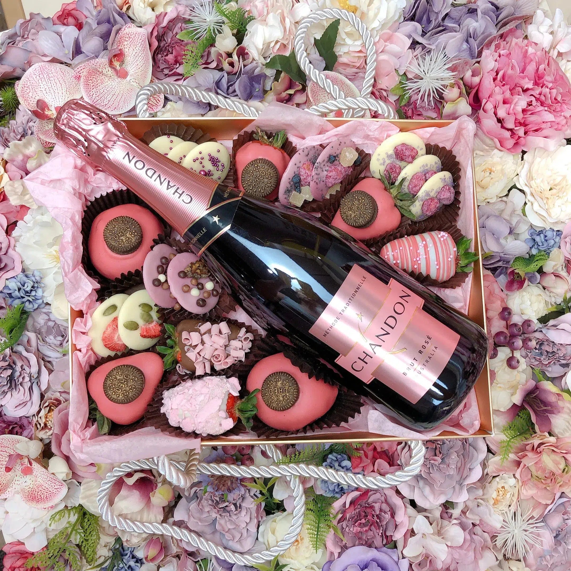 Chandon, ChocoBerries, Mendiants & Donuts hamper gift box