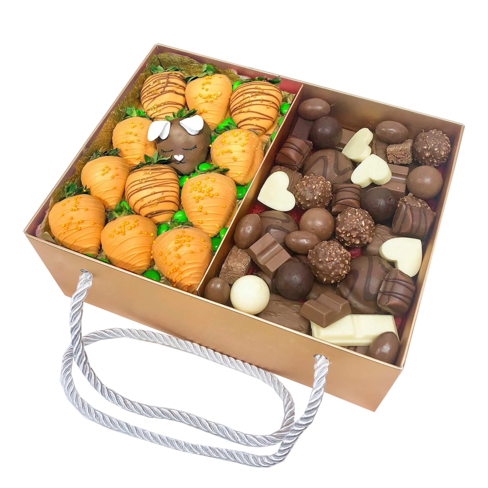 Chocolate Assortment & Strawberry Easter Gift Hamper Easter chocolate delivery next day adelaide order online chocolate delivery Easter dessert delivery is the gift box order online