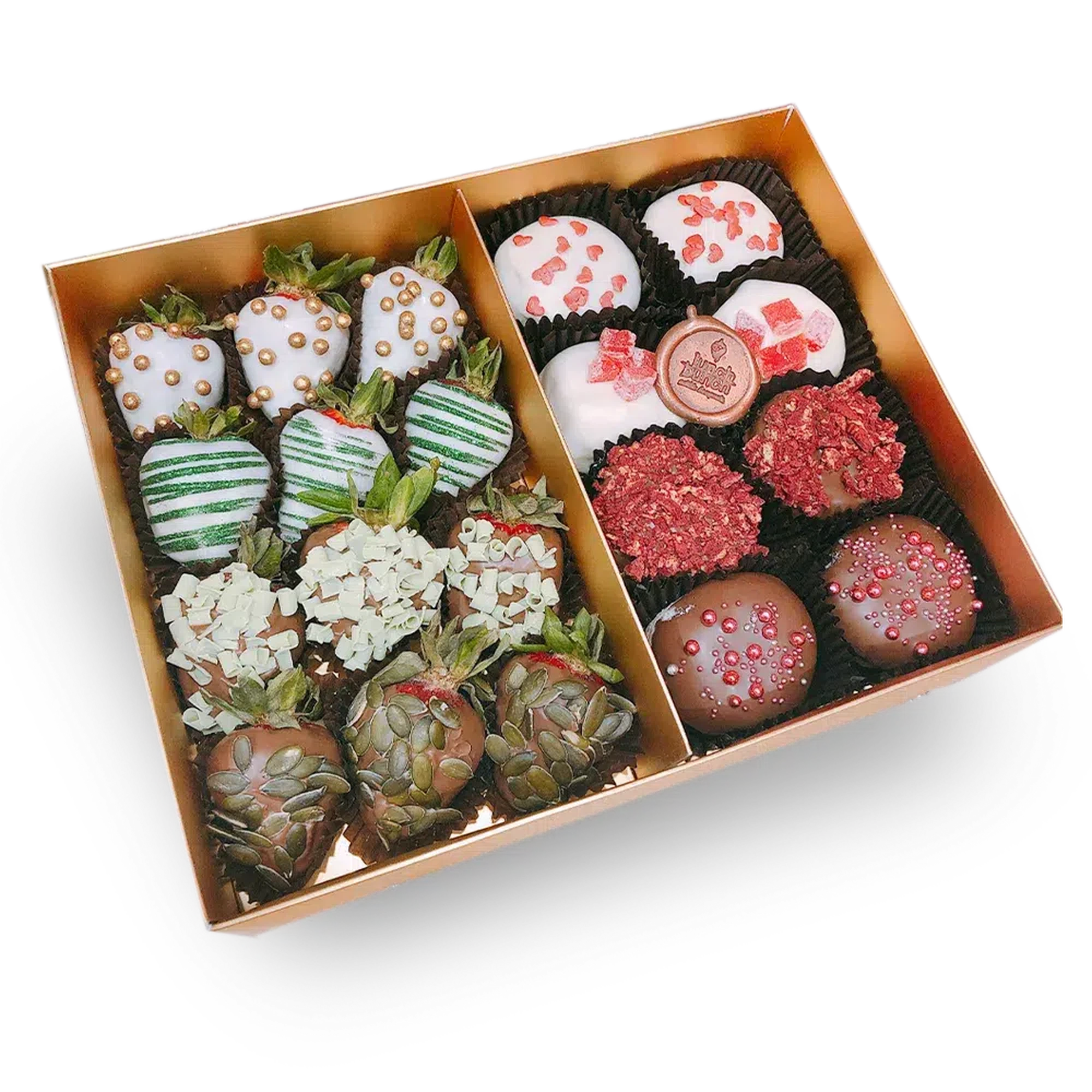 chocolate strawberries & donuts gift box, doughnut and chocolate strawberries hamper