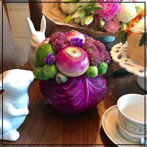 Edible Arrangement in a Red Cabbage Vase-Fruit Bouquets-Lunch Bunch