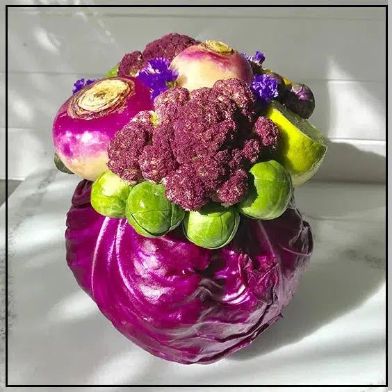 Edible Arrangement in a Red Cabbage Vase-Fruit Bouquets-Lunch Bunch