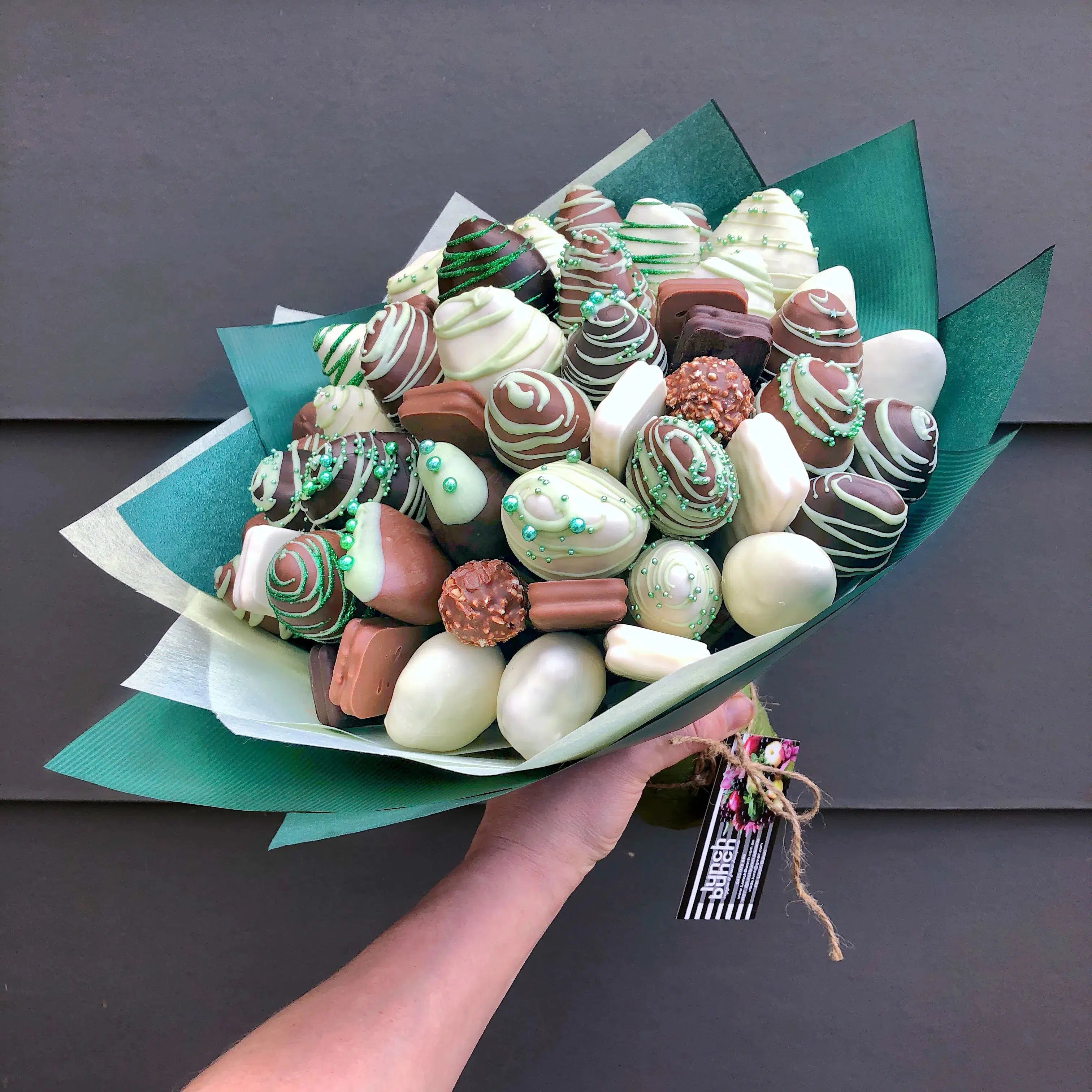 Emerald Jewel Chocolate Strawberry Bouquet-Chocolate Strawberry Bouquets-Lunch Bunch