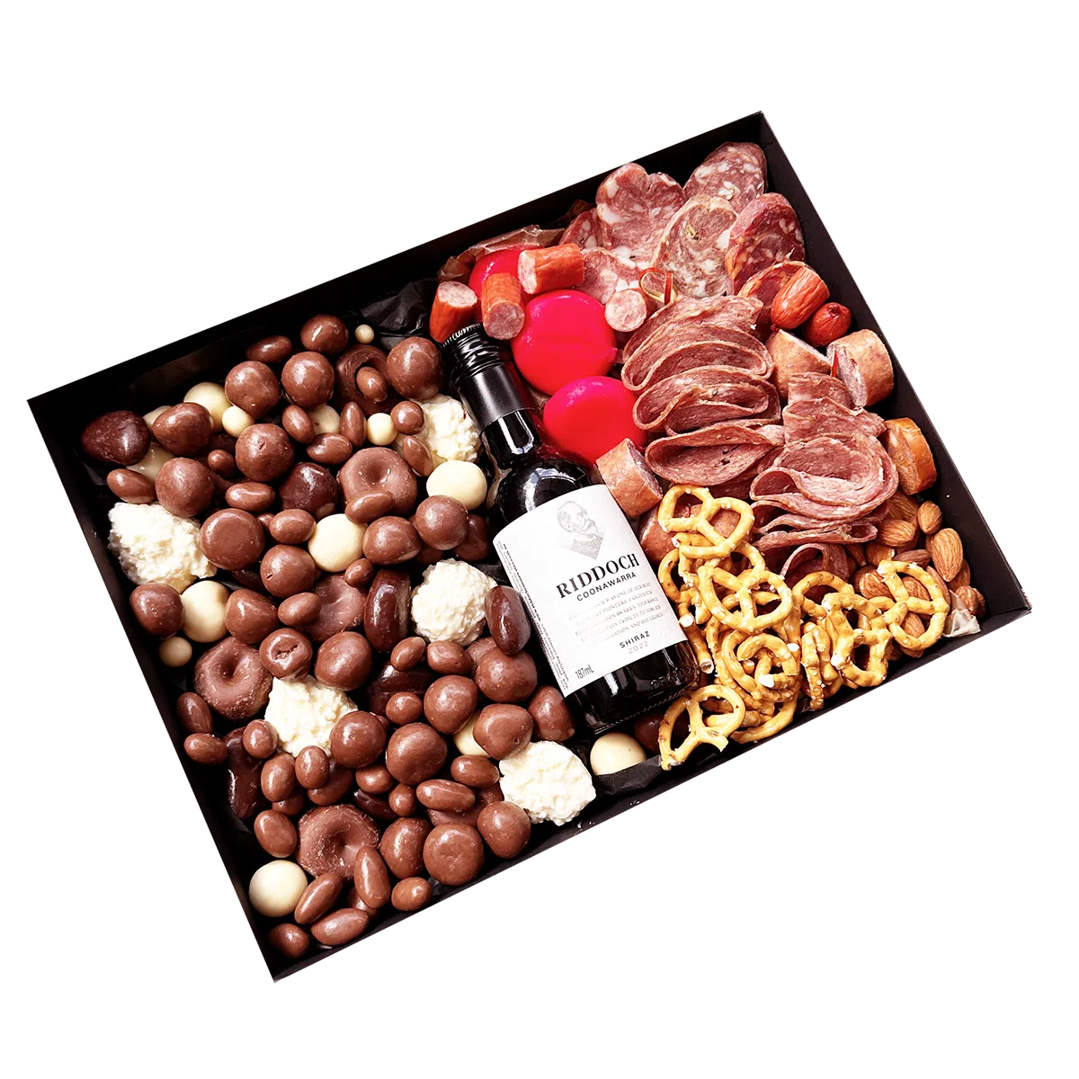 Combine indulgence with variety in our Chocolate, Meat, and Cheese Hamper. This luxurious hamper includes a selection of rich chocolates, gourmet cheeses, and high-quality cured meats, making it a perfect choice for anyone who enjoys a sophisticated mix of flavors. With delivery to Adelaide and Melbourne, it’s a versatile gift option for any special occasion or celebration.