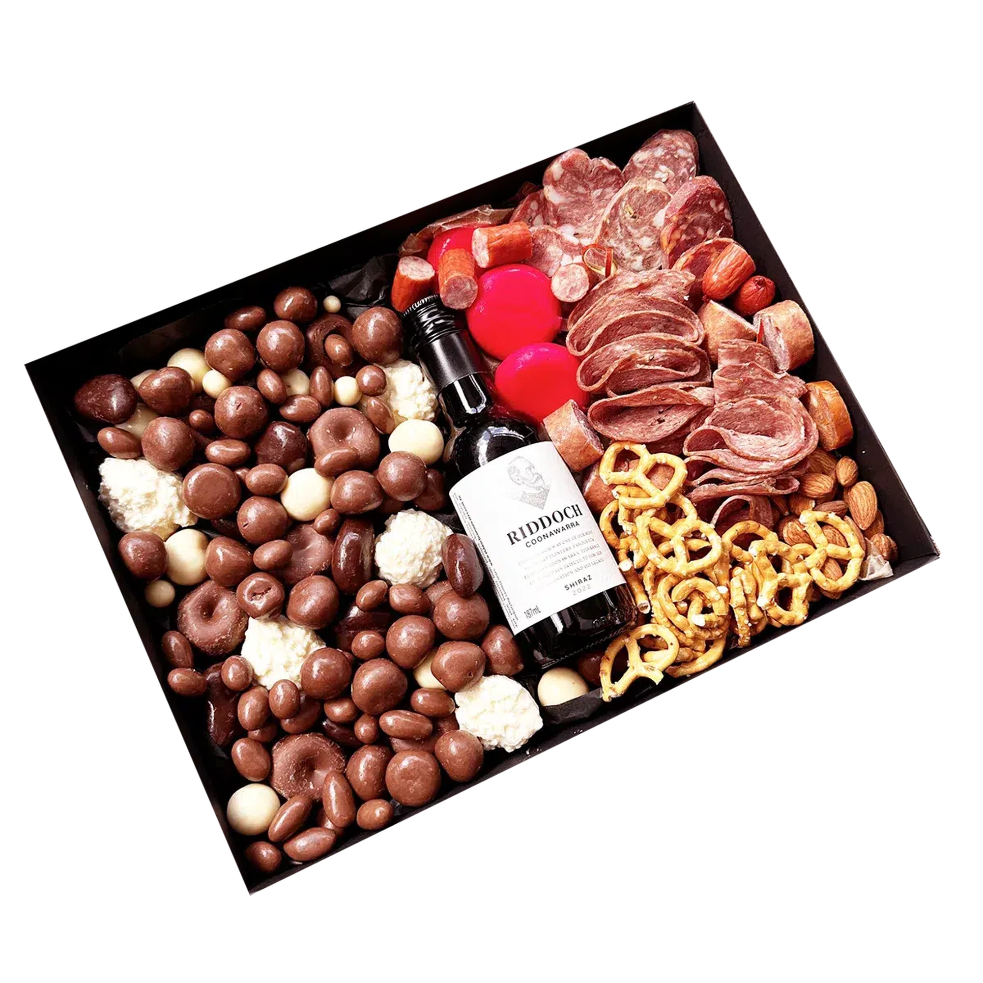 Combine indulgence with variety in our Chocolate, Meat, and Cheese Hamper. This luxurious hamper includes a selection of rich chocolates, gourmet cheeses, and high-quality cured meats, making it a perfect choice for anyone who enjoys a sophisticated mix of flavors. With delivery to Adelaide and Melbourne, it’s a versatile gift option for any special occasion or celebration.