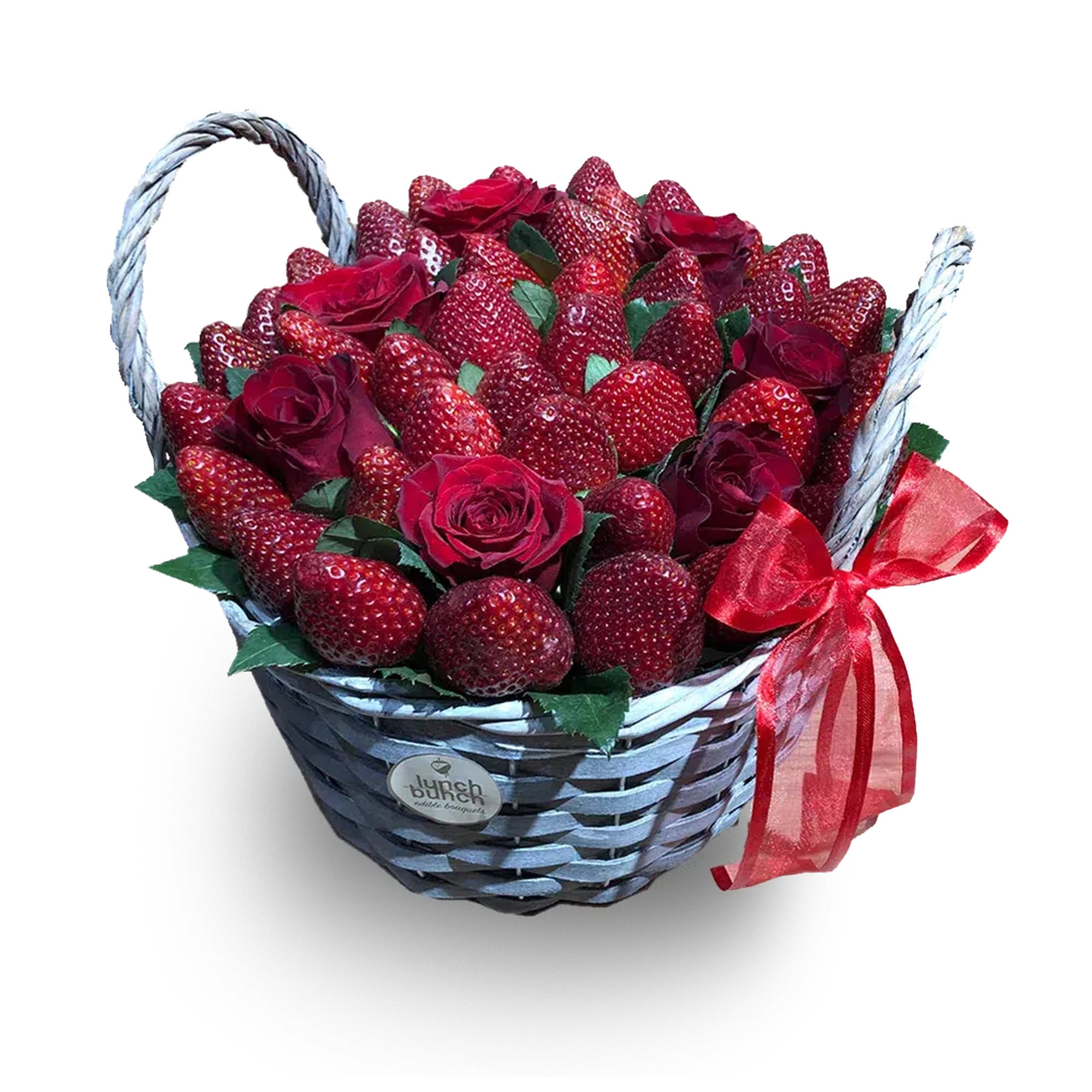 Fresh Strawberry & Roses Gift Basket order online Adelaide delivery Fruitbasket online delivery