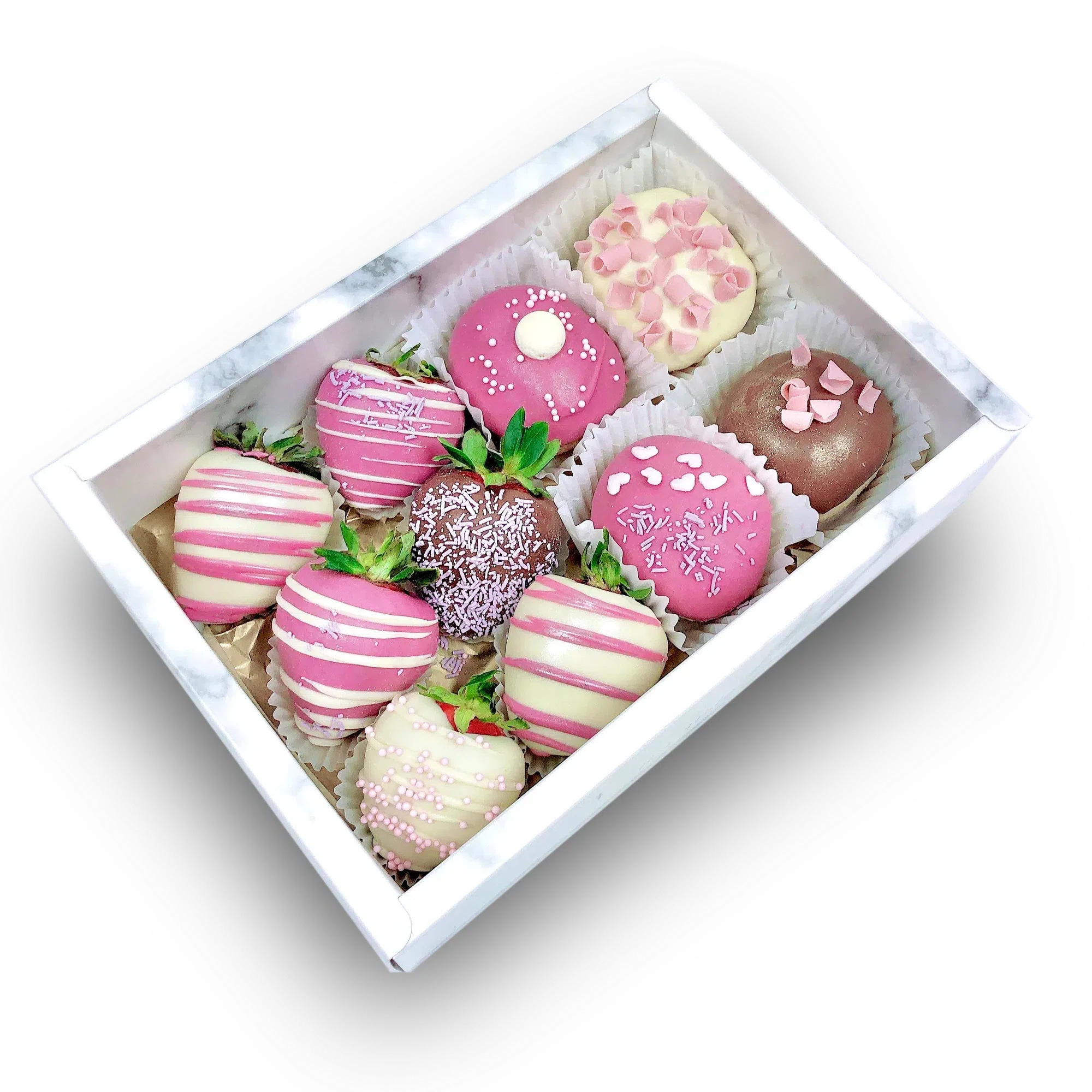 Gourmet Donut & Strawberry Dessert Box, doughnut dessert box for same day delivery Adelaide