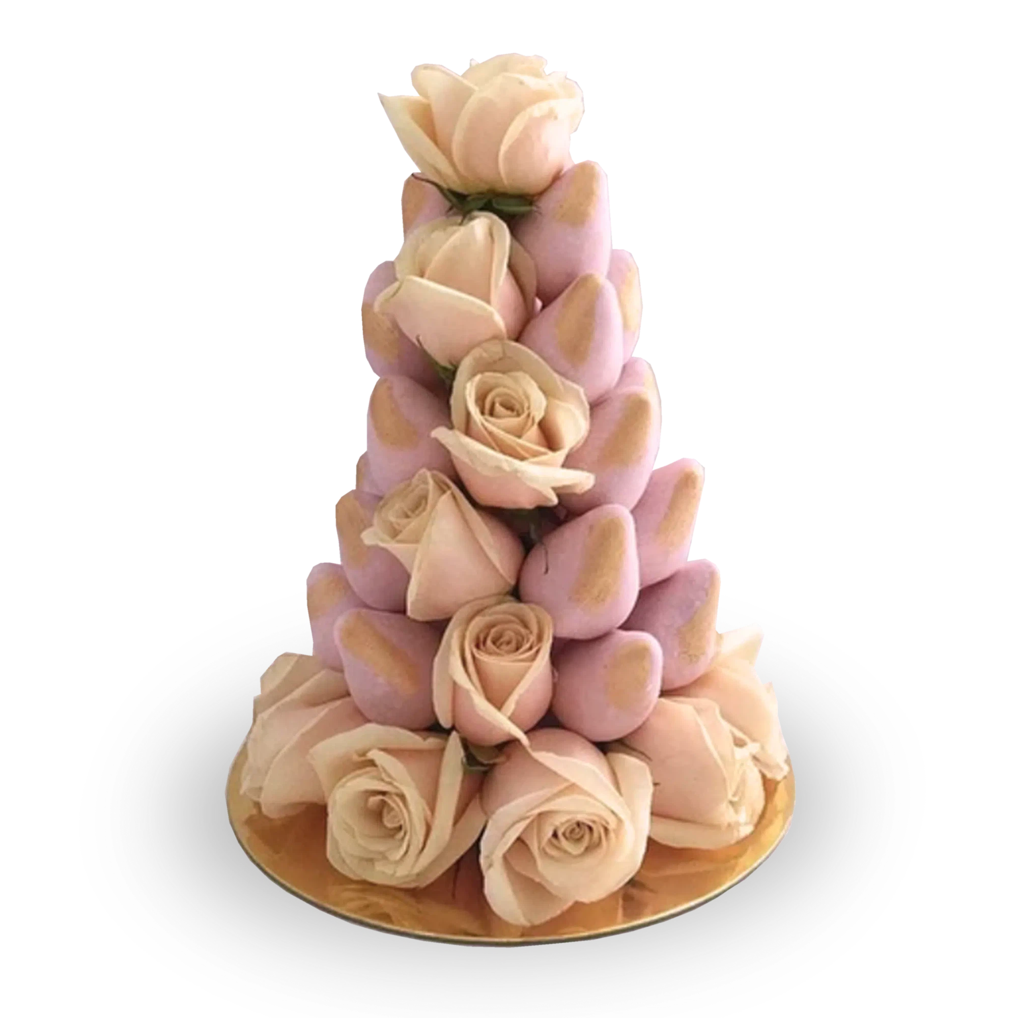 Light Pink Chocolate Strawberry Tower-Dessert Towers-Small-Lunch Bunch