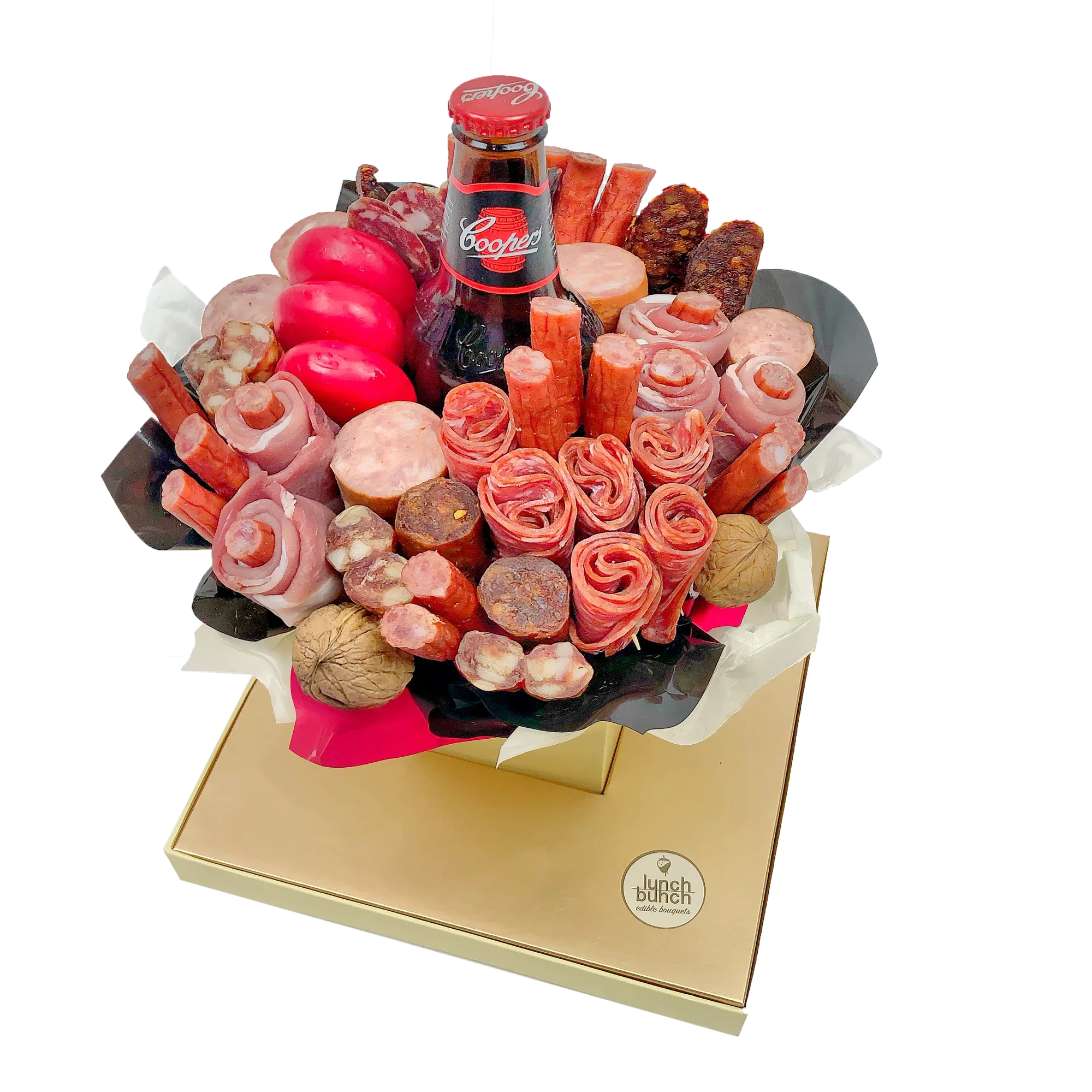 Meat and cheese beer Bouquet Coopers ale and meat gift hamper