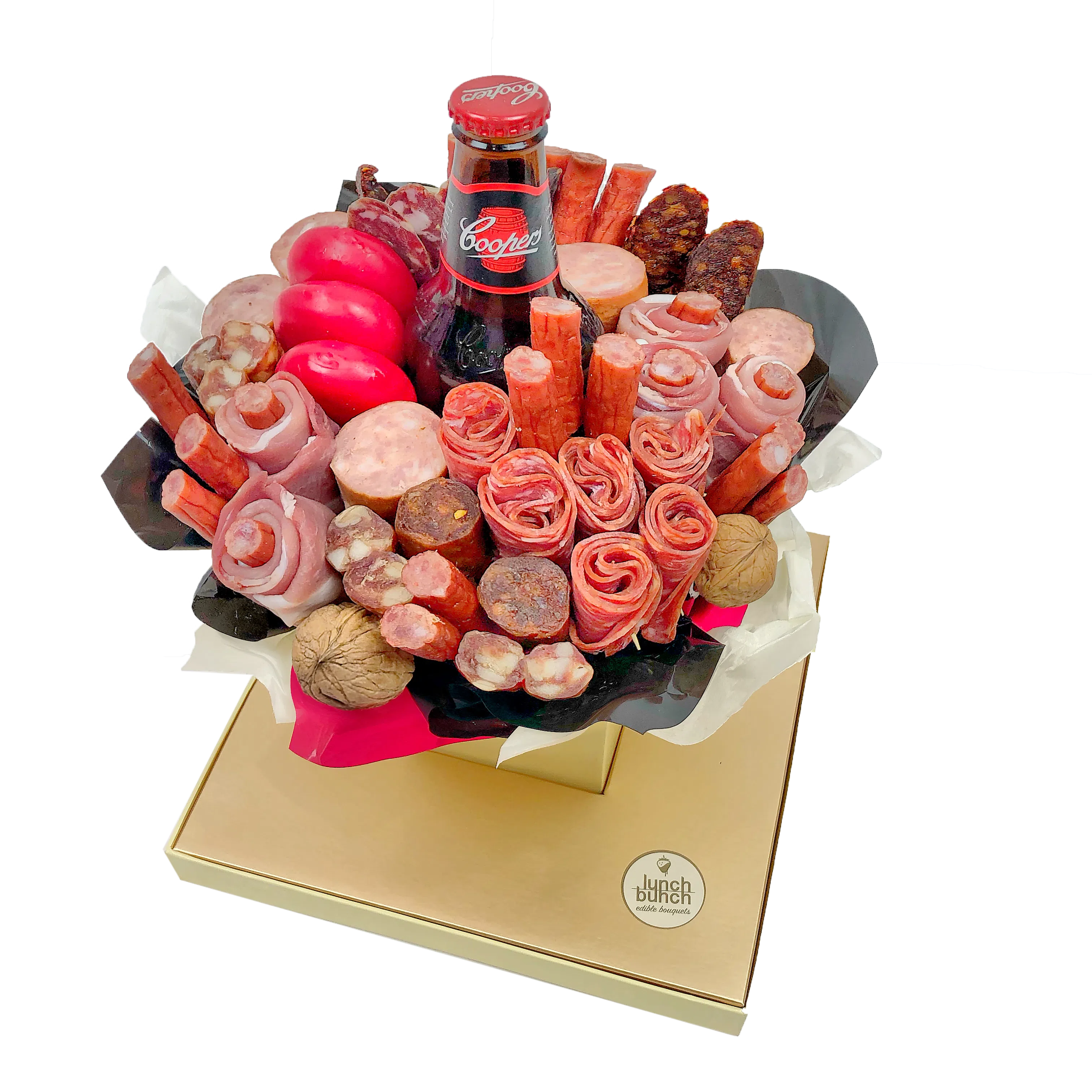 Meat and cheese beer Bouquet Coopers ale and meat gift hamper