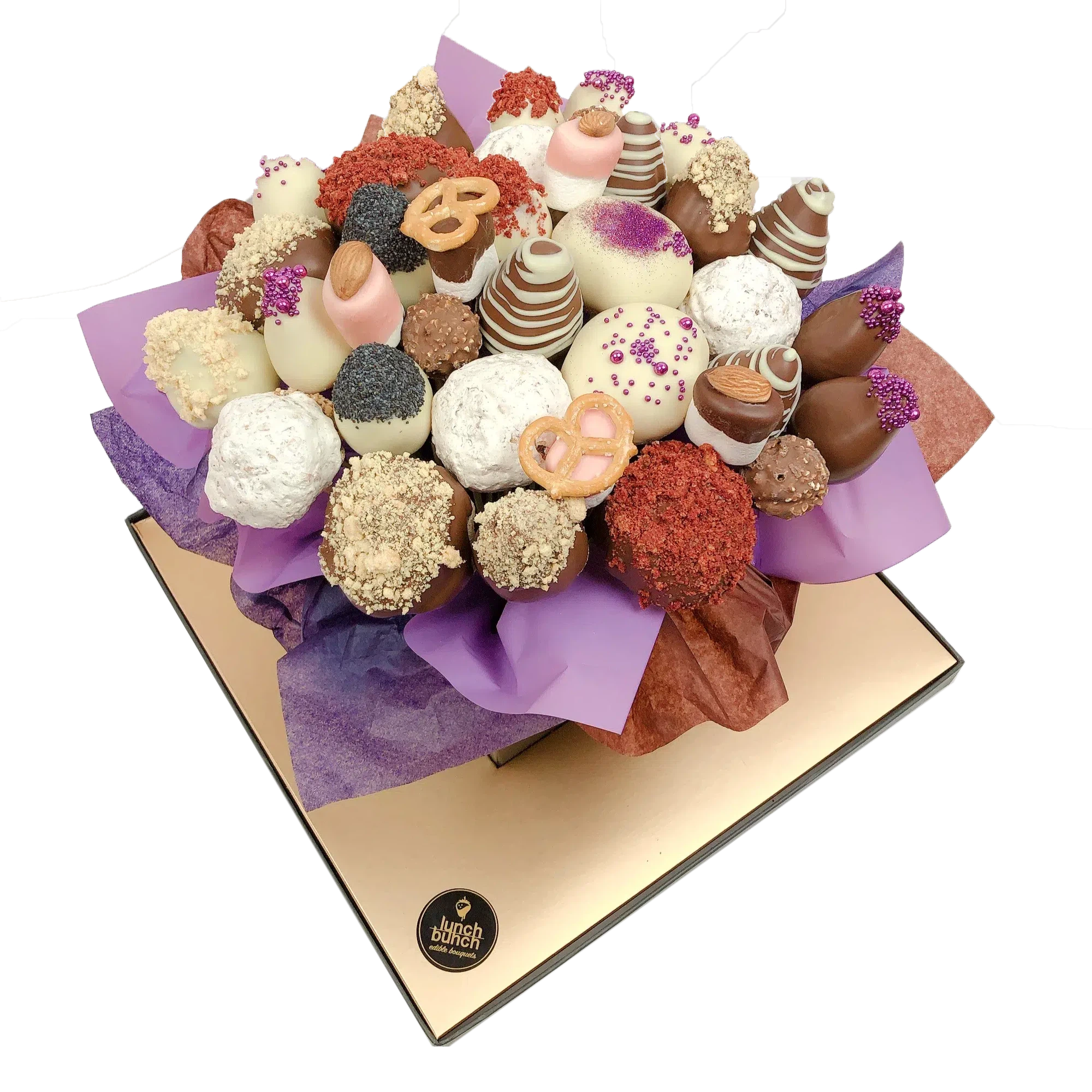 Meringues, Chocolate Strawberry & Donut Bouquet same day delivery adelaide dessert box