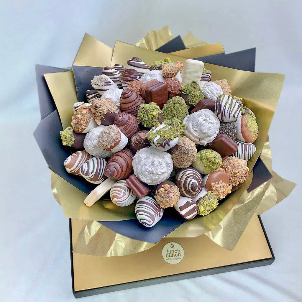 "Nuts About You" Sweet Blooms Edible Bouquet-Chocolate Strawberry Bouquets-large-Lunch Bunch