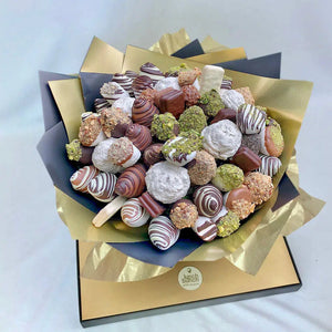 "Nuts About You" Sweet Blooms Edible Bouquet-Chocolate Strawberry Bouquets-large-Lunch Bunch