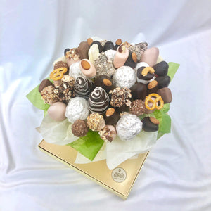 "Nuts About You" Sweet Blooms Edible Bouquet-Chocolate Strawberry Bouquets-medium-Lunch Bunch