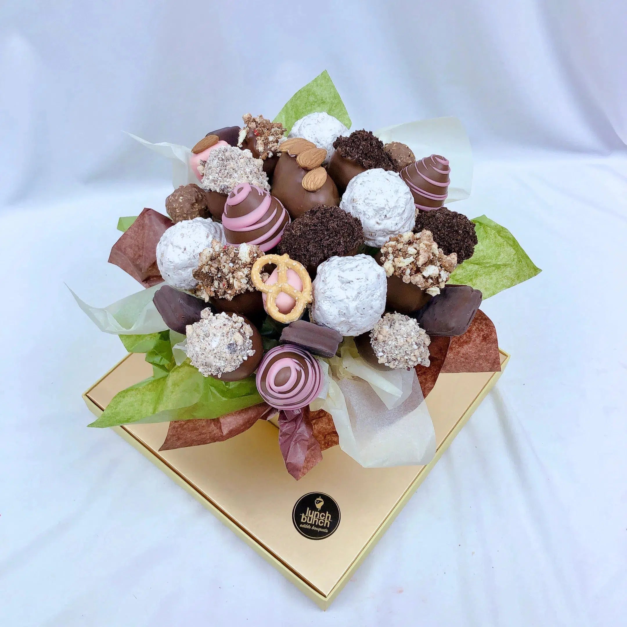 "Nuts About You" Sweet Blooms Edible Bouquet-Chocolate Strawberry Bouquets-small-Lunch Bunch