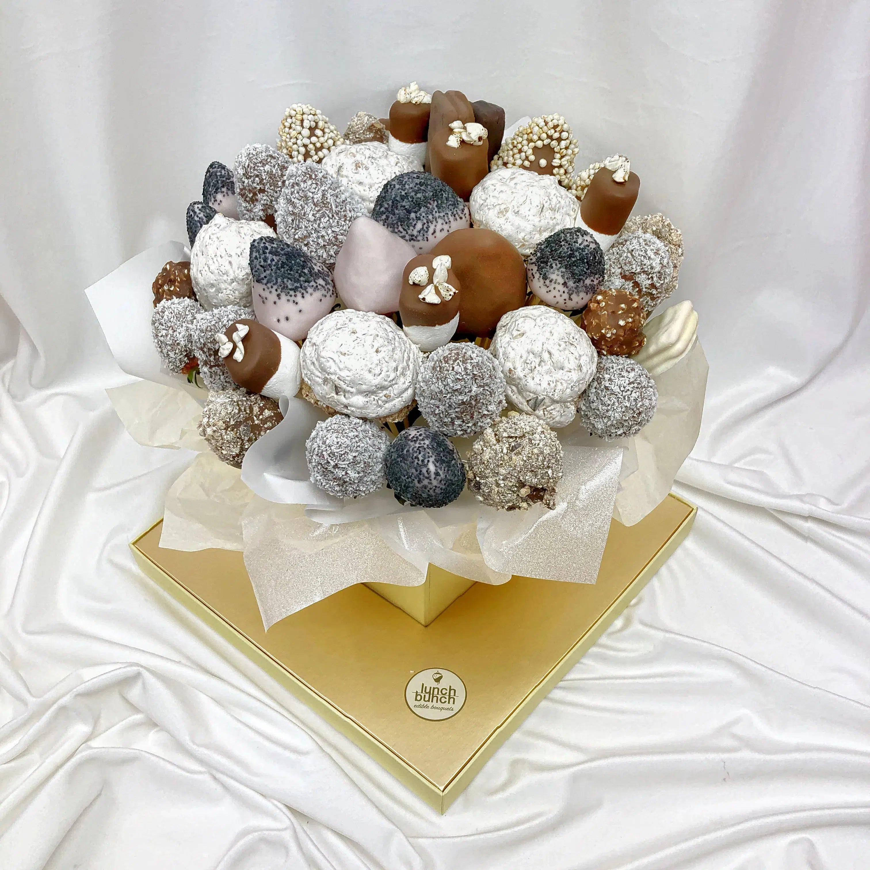 "Nuts About You" Sweet Blooms Edible Bouquet-Chocolate Strawberry Bouquets-small-Lunch Bunch