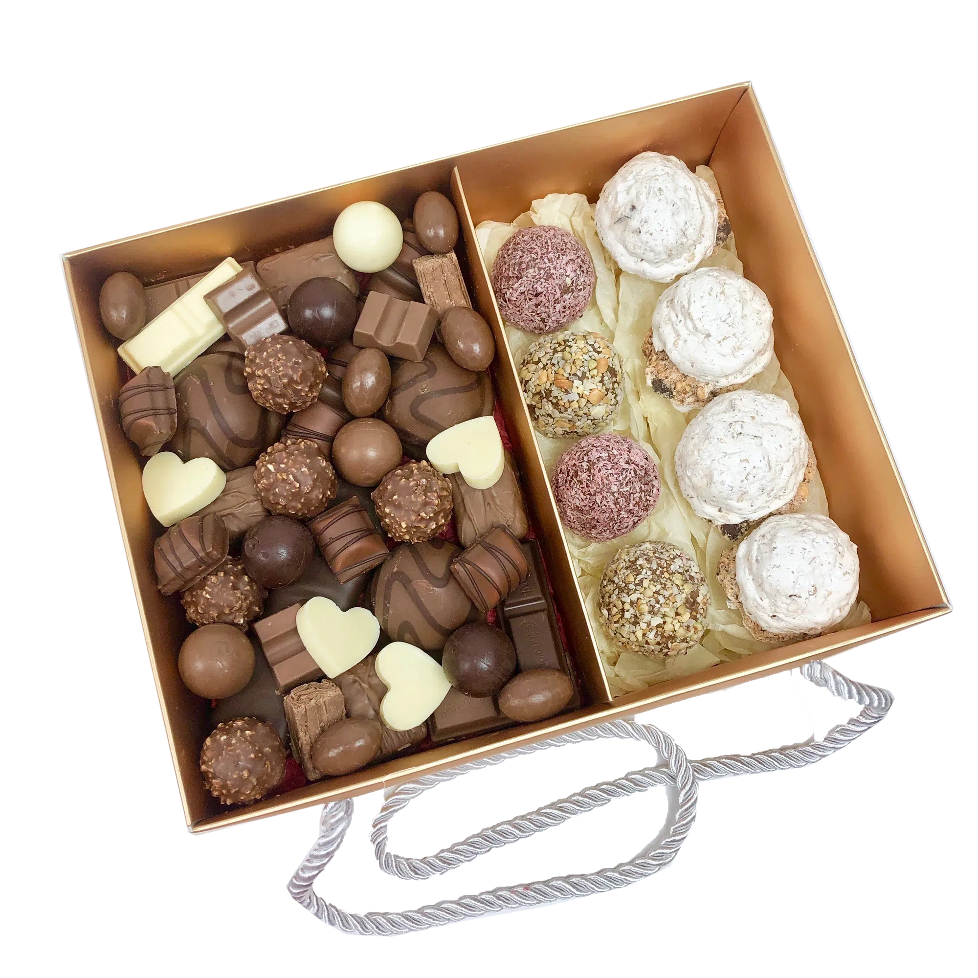 Protein Balls, Meringues & Chocolate Assortment Gift Hamper, birthday hamper delivered , gift basket online