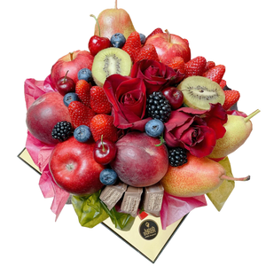 Christmas 2021 gift, Fruit Bouquet Adelaide Delivery, Same Day delivery Adelaide, Fresh Fruits Basket delivery, Fruit Hamper Delivery, Fruits Flowers bouquet, Strawberries Bouquet online, Red Christmas Bouquet