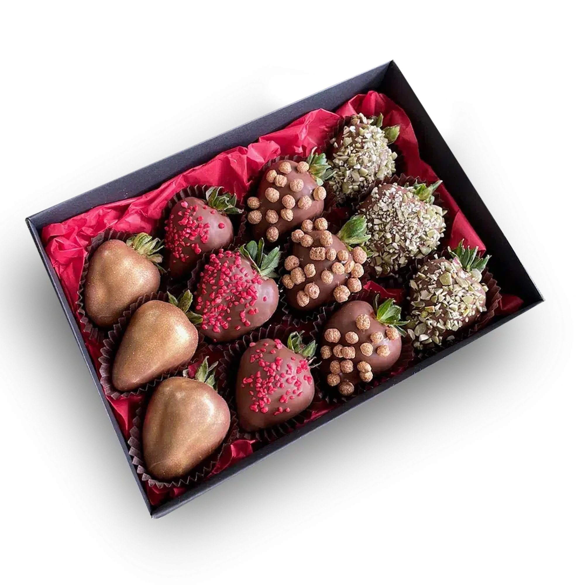 Red Green Christmas Gift Box ,chocolate christmas strawberries gift box, christmas hamper