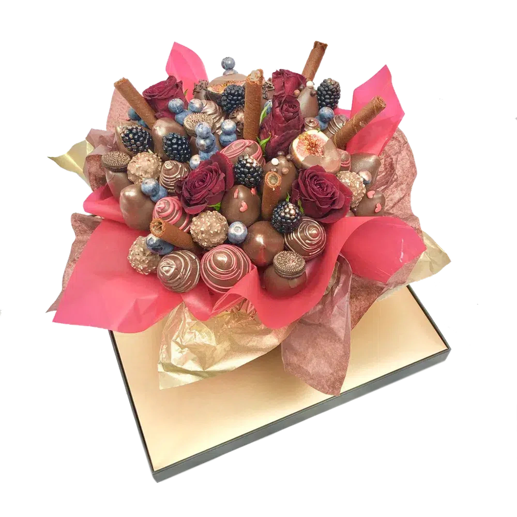 Red Blooms Edible Bouquet chocolate covered strawberries Bouquet red roses Bouquet Fashion present for him romantic gift for her