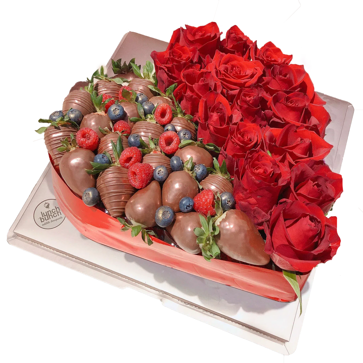 ️ Chocolate Strawberry & Roses Love Heart Gift Box 🌹